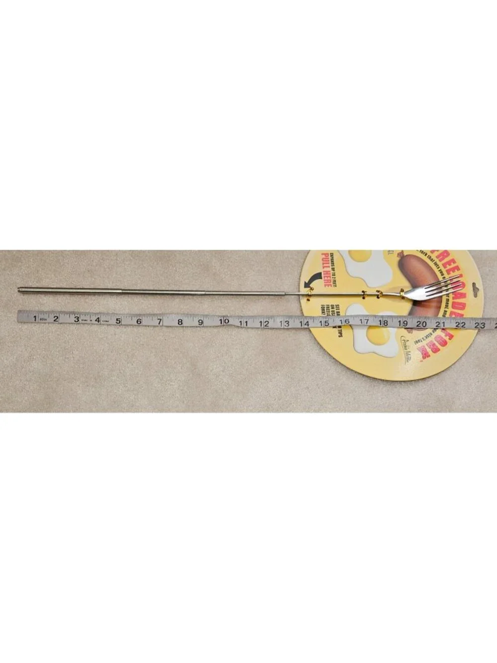 NOS Freeloader Fork Joke Gag Gift Stainless Steel Expand Up to 2ft Archie McPhee